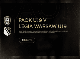 Τα εισιτήρια του ΠΑΟΚ Κ19-Λέγκια Βαρσοβίας Κ19